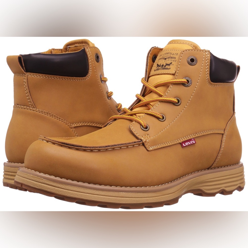 Levis Men's Harvey Oily Fashion Boots, Wheat/Black/Gum, 10.5 M US